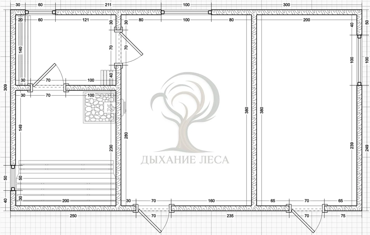 Планировка: Баня 7×4 м